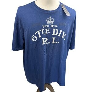 Polo Ralph Lauren Blue Cotton 67th Division R.L Mens Military Tee Shirt XXL New